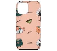 Custodia per iPhone 12 mini Kawai Pattern Carino Sushi Maki Salsa di Soia Onigiri Giappone Divertente