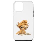 Custodia per iPhone 12 mini Kawaii Axolotl Student Reading Book Lover Design