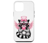 Custodia per iPhone 12 mini Kawaii Raccoon Valentine's Day Angel With Heart Sunglasses