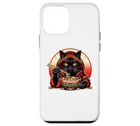 Custodia per iPhone 12 mini Kawaii Ramen Cat giapponese xilografia Fuji Sunset Art