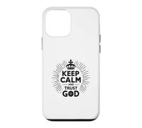 Custodia per iPhone 12 mini Keep Calm and Trust God Messaggio cristiano ispiratore