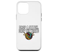 Custodia per iPhone 12 mini Knitter Humor Drop A Stitch Drop The World