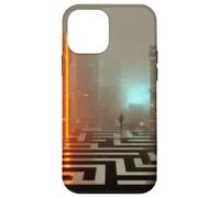 Custodia per iPhone 12 mini La soglia al neon - Cyberpunk Dystopian City Art