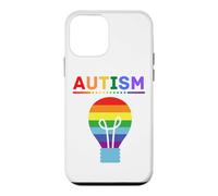 Custodia per iPhone 12 mini Lampadina arcobaleno per la consapevolezza dell'autismo, supporto autistico, mamma e papà