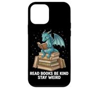 Custodia per iPhone 12 mini Leggi libri Sii gentile Rimani strano drago lettura libro Nerd
