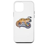 Custodia per iPhone 12 mini Leopard Gecko Playing Video Game Lizard & Reptiles Gamers