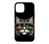 Custodia per iPhone 12 mini Less Drama More Techno Cat Tee - Occhiali da sole & Beats