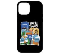 Custodia per iPhone 12 mini Let's Travel City Tags New York Parigi Viaggiatore del mondo