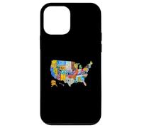 Custodia per iPhone 12 mini License Plate American Flag US Map Art American Map Shirt