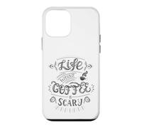 Custodia per iPhone 12 mini Life Without Coffee Is Scary Citazione Caffeina Addict Humor