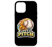 Custodia per iPhone 12 mini Life's A Pitch Divertente Giocatore di Baseball Giocatore di Baseball Coach Pun Fan Pun