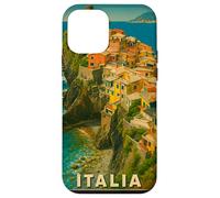 Custodia per iPhone 12 mini Liguria Italia Vintage Riviera Italiana Villaggio Costiero Arte
