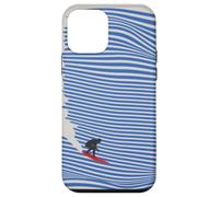 Custodia per iPhone 12 mini Linee Minimal Surf Wave | Blue Ocean Aesthetic