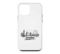 Custodia per iPhone 12 mini Londra, paesaggio urbano, schizzo, Big Ben, Tower Bridge
