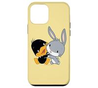 Custodia per iPhone 12 mini Looney Tunes Bugs and Daffy Chibi Hug