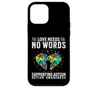 Custodia per iPhone 12 mini Love Needs No Words Autism Awareness Support Gifts Parents