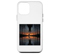 Custodia per iPhone 12 mini lupo, silhouette, lago, riflessione, su, il, lago