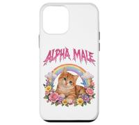 Custodia per iPhone 12 mini Maglietta Alpha Male Kitten Funny Cat Rainbow Flowers