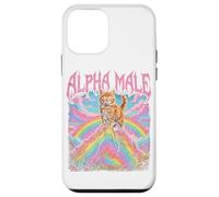 Custodia per iPhone 12 mini Maglietta Alpha Male Kitten Funny Cat Rainbow Flowers