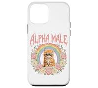Custodia per iPhone 12 mini Maglietta Alpha Male Kitten Funny Cat Rainbow Flowers