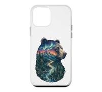 Custodia per iPhone 12 mini Majestic Bear Mountain River Wildlife Escursionisti a doppia esposizione