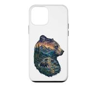 Custodia per iPhone 12 mini Majestic Bear Mountain River Wildlife Escursionisti a doppia esposizione