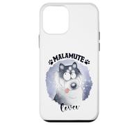 Custodia per iPhone 12 mini Malamute Cane Mamma Papà Kawaii Cane Doodle Alaskan Malamute Cane