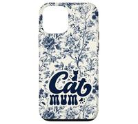Custodia per iPhone 12 mini Mamma Chinoiserie Floreale Blu Animali Super cute Gatto Mamma