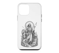 Custodia per iPhone 12 mini Manannan, linea d'arte celtica del dio celtico delle onde sacre