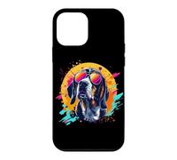 Custodia per iPhone 12 mini Mens Funny Retro Vintage 80s Bright Bluetick Coonhound Lover