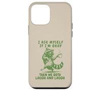 Custodia per iPhone 12 mini Mi chiedo se sto bene Divertente Raccoon Gag Joke Retro anni '90