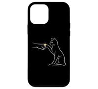 Custodia per iPhone 12 mini Midnight Cat Touch Magical Bond Line Art Cat Silhouette