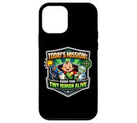 Custodia per iPhone 12 mini Missione Keep Tiny Human Alive Divertente Nuovo Genitore Mamma Papà Bambino