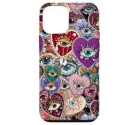 Custodia per iPhone 12 mini Mistico Cuore Occhio Modello Vintage Mosaico Collage Trendy