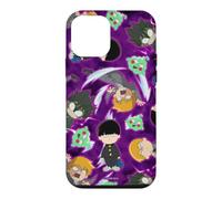 Custodia per iPhone 12 mini Mob Psycho 100 Repeating Chibi Characters on Purple Anime