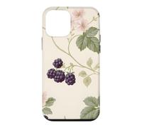 Custodia per iPhone 12 mini Modello Cottagecore del fiore rosa del rovo della mora