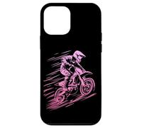Custodia per iPhone 12 mini Motocross Dirt Bike MX Racing Enduro Motociclista Rosa