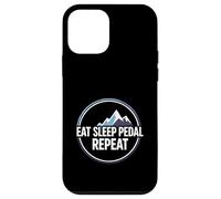 Custodia per iPhone 12 mini Mountain Biking Cyclist Eat Sleep Pedal Repeat