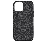 Custodia per iPhone 12 mini Music Doodle Cover per telefono | Modello Minimal Estetica Scuro