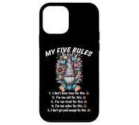 Custodia per iPhone 12 mini My Five Rules Divertente Gnome Umorismo Sarcastico Relatable