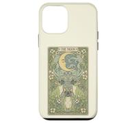 Custodia per iPhone 12 mini Mystical Pug Howling at The Moon Tarocchi Card Art Dog Amante