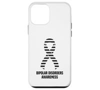 Custodia per iPhone 12 mini Nastro a strisce bianche e nere per la consapevolezza dei disturbi bipolari