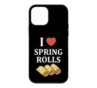 Custodia per iPhone 12 mini Nem food funny simple quote I love spring rolls