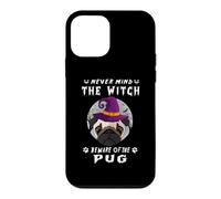 Custodia per iPhone 12 mini Never Mind The Witch Beware Of Pug Dog Halloween