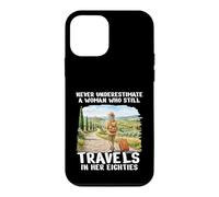 Custodia per iPhone 12 mini Never Underestimate Woman 80s Anni Ottanta Travel Design