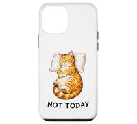 Custodia per iPhone 12 mini Not Today Lazy Sleeping Orange Cat Meme Funny Morning Mood