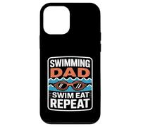 Custodia per iPhone 12 mini Nuoto Papà Nuotare Mangia Ripeti Divertente Piscina