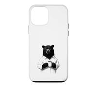 Custodia per iPhone 12 mini Orso Burbero con Caffè Disegno Animale per Chi Ama il Caffè