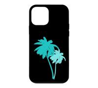 Custodia per iPhone 12 mini Palme Blu Aqua Turchese