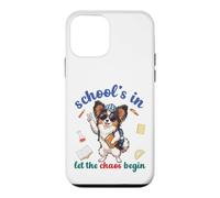 Custodia per iPhone 12 mini Papillon Dog Back To School Vibes Scuole In Let Chaos Begin